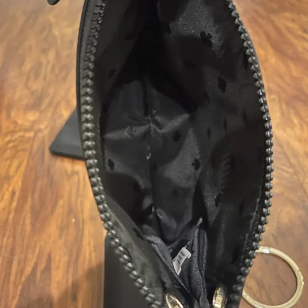 Kate Spade New York Dawn Triple Pouch Nylon Zipper (Black & Light Gold Hardware)